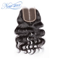 Top Quality Brazilian 4x4 Body Wave Hair Lace Closure Middle Part
