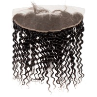 Premium Donor Virgin Hair Top Quality 13*4 Deep Wave Free Part Lace Frontal